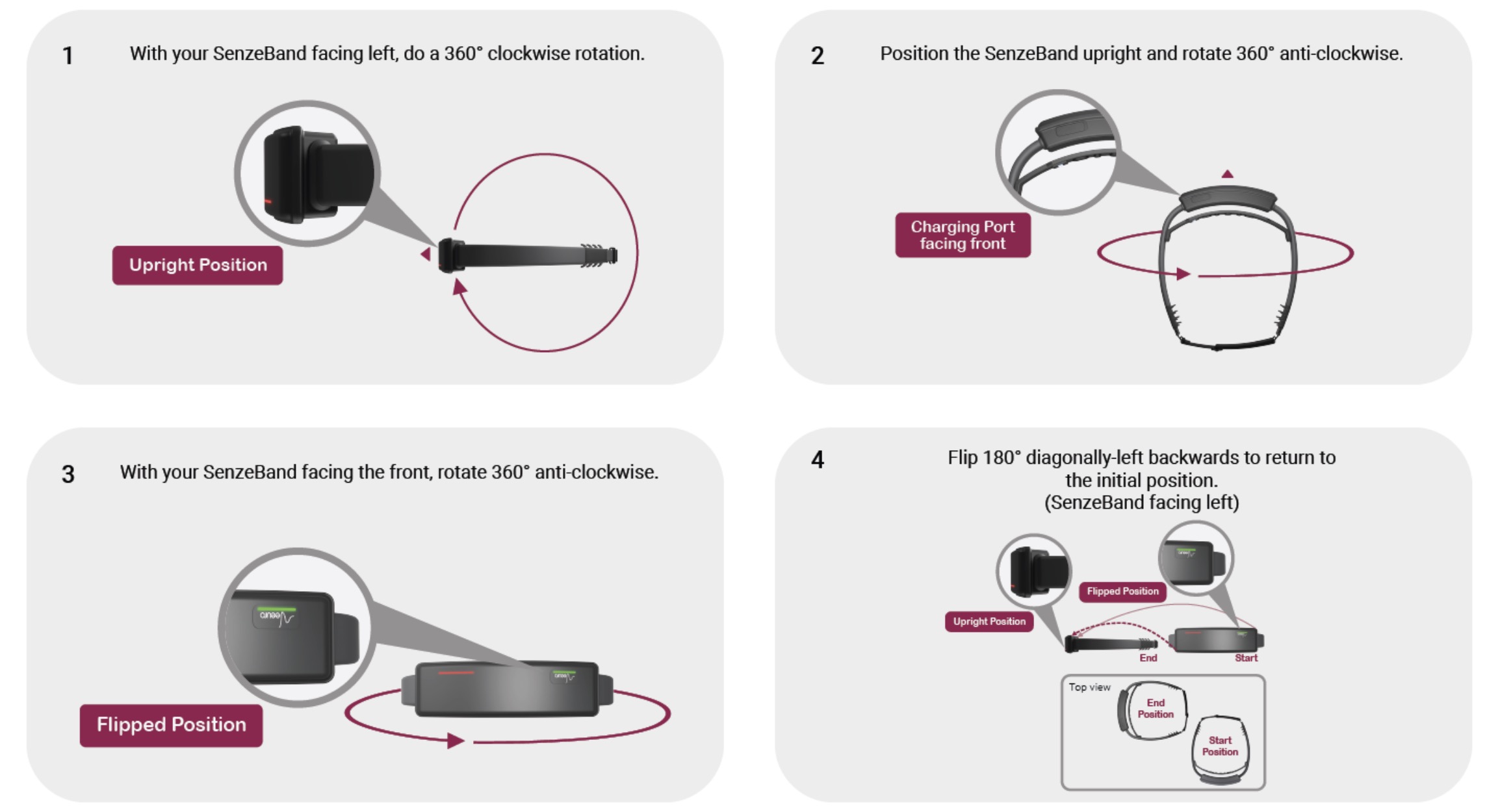 Image of how to calibrate SenzeBand
