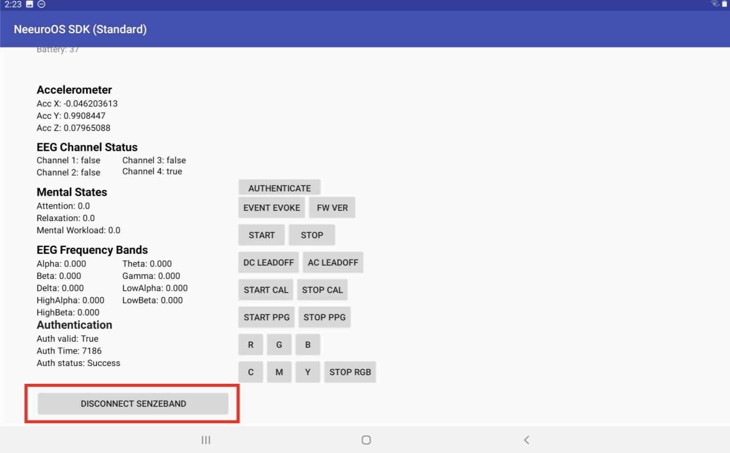 Image of how to DISCONNECT the SenzeBand