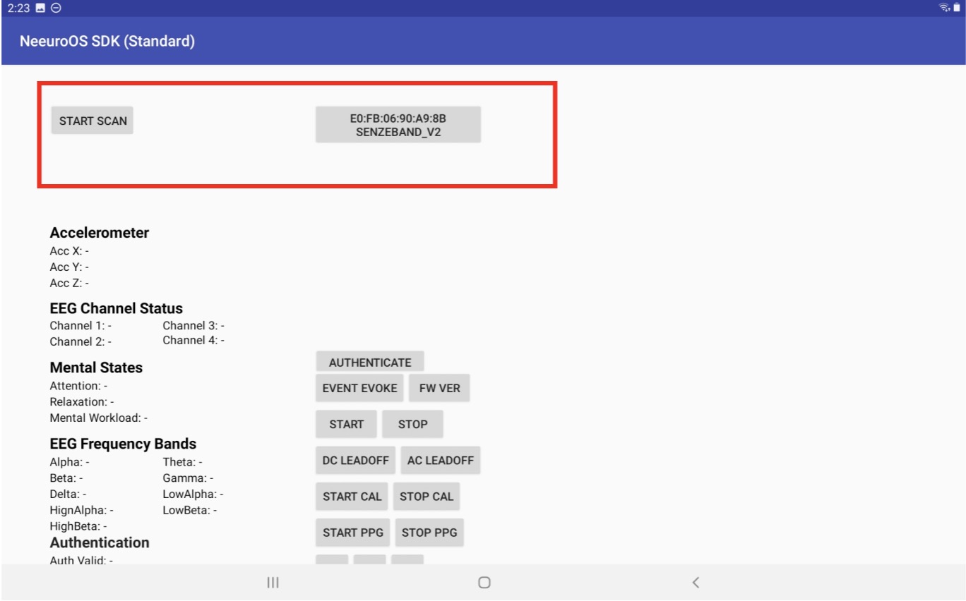 Image of how to START SCAN