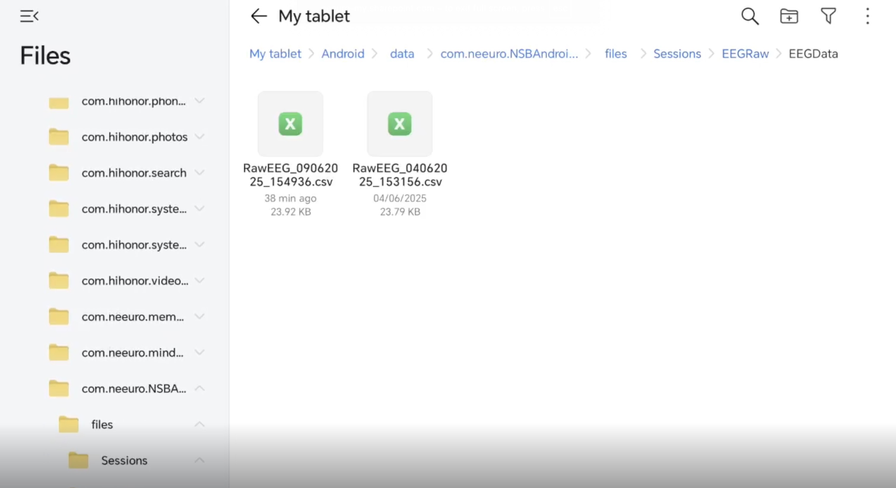 Image of accessing saved files