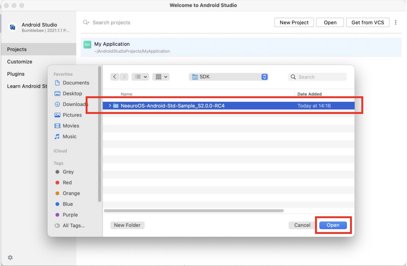 Image of opening the Android package in Android Studio