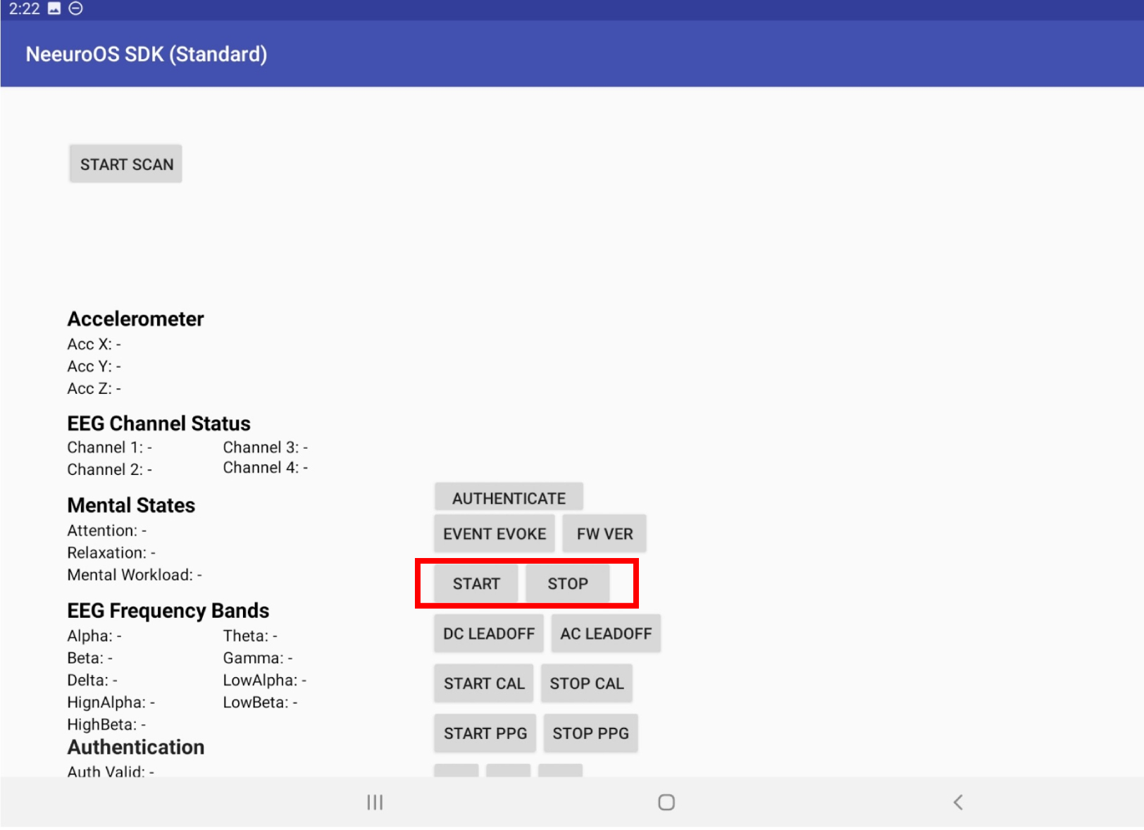 Image of main Android SDK interface