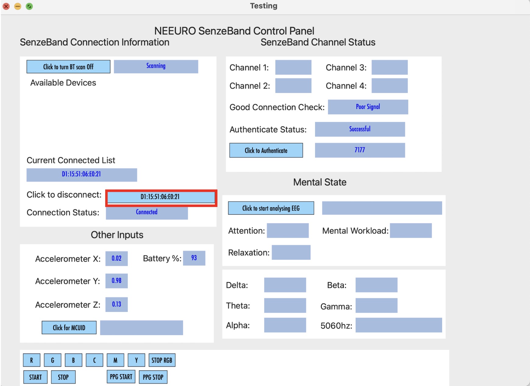 Image of how to CLICK TO DISCONNECT the SenzeBand