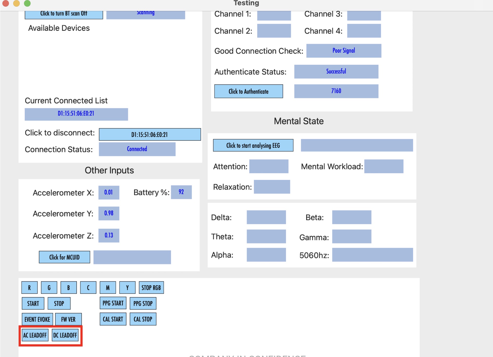 Image of how to measure impedance on SenzeBand