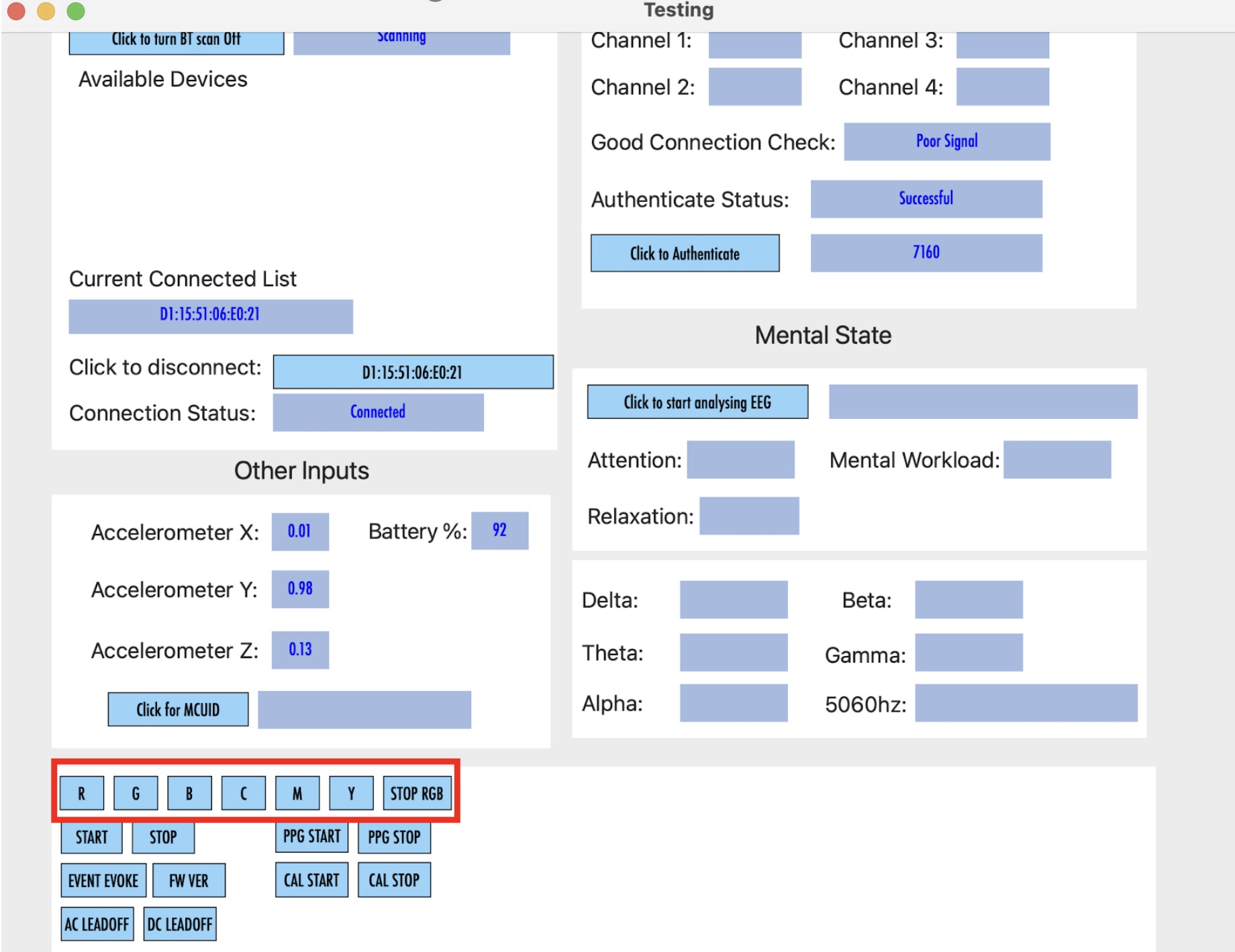 Image of how to access colours