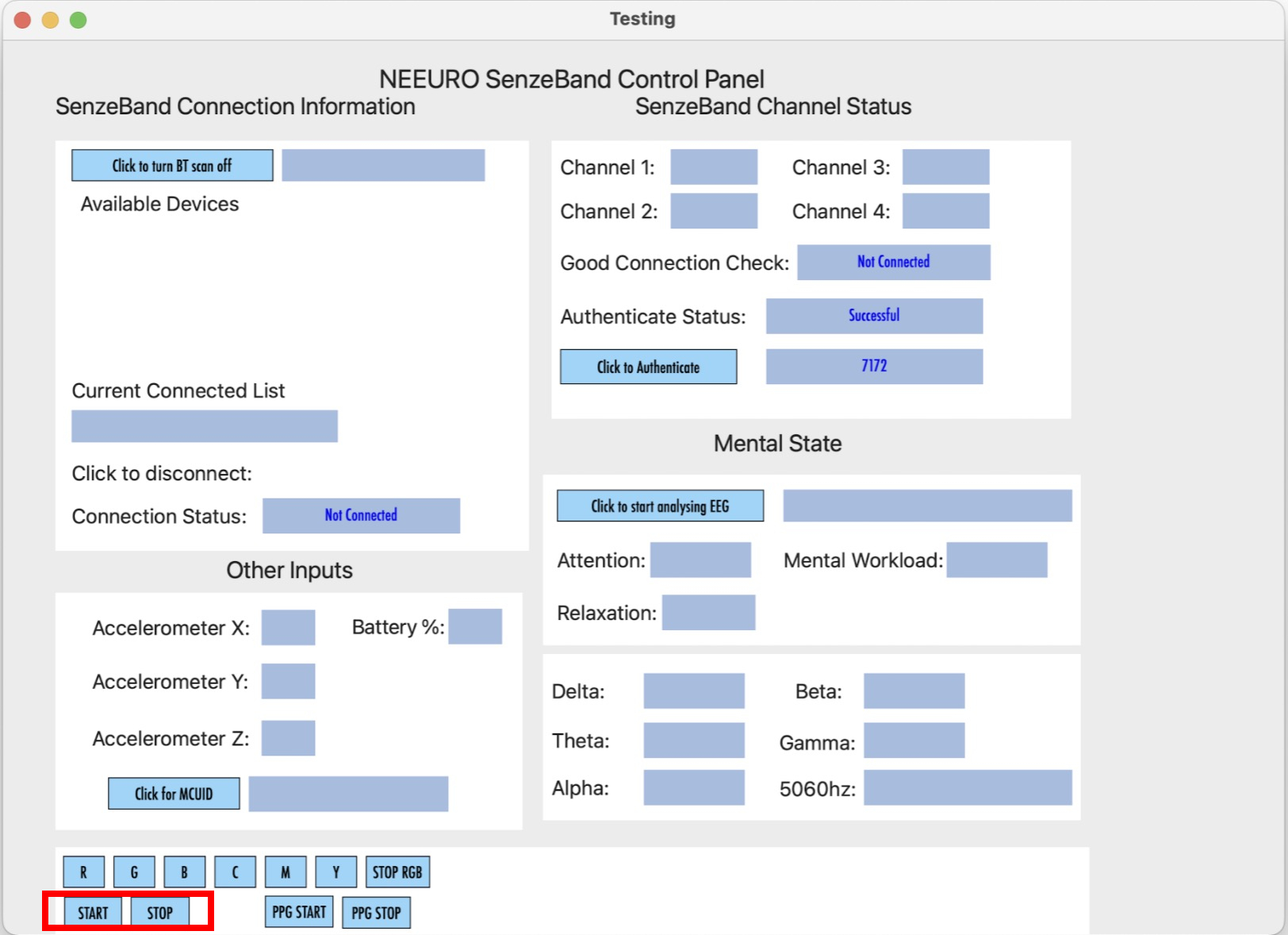 Image of main iOS SDK interface