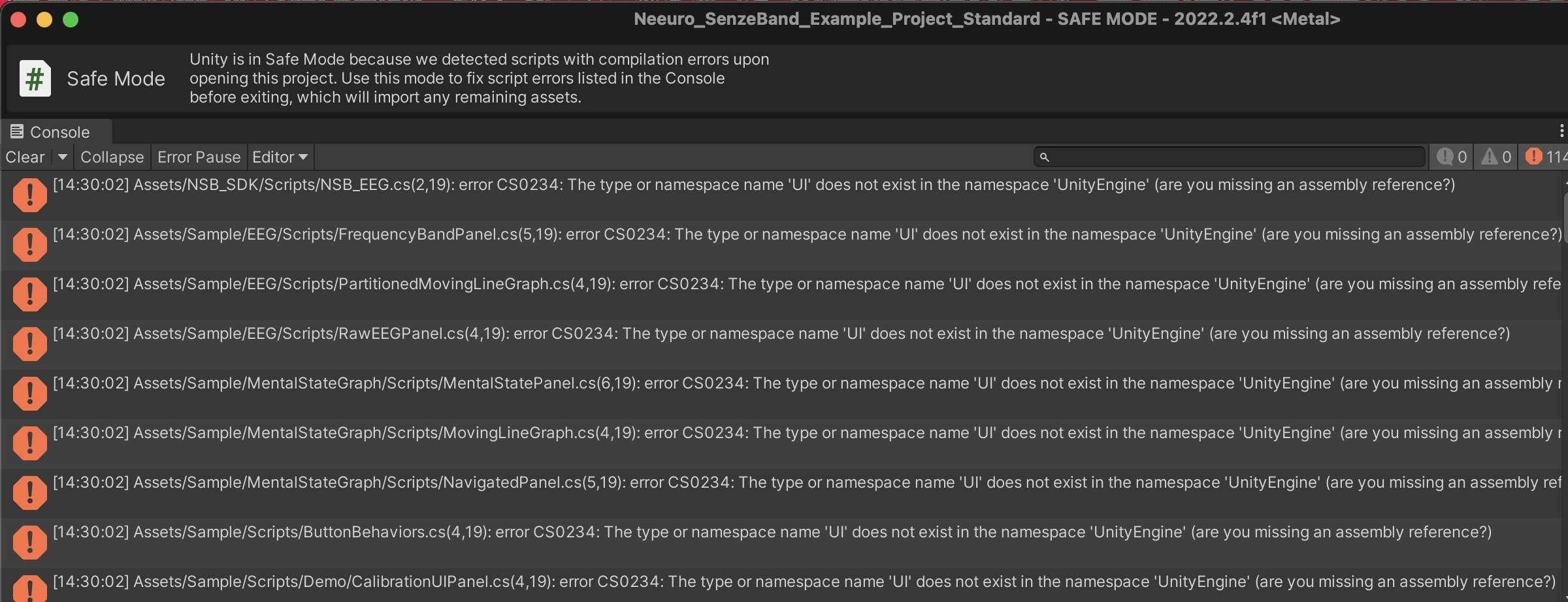 Image of error CS0234