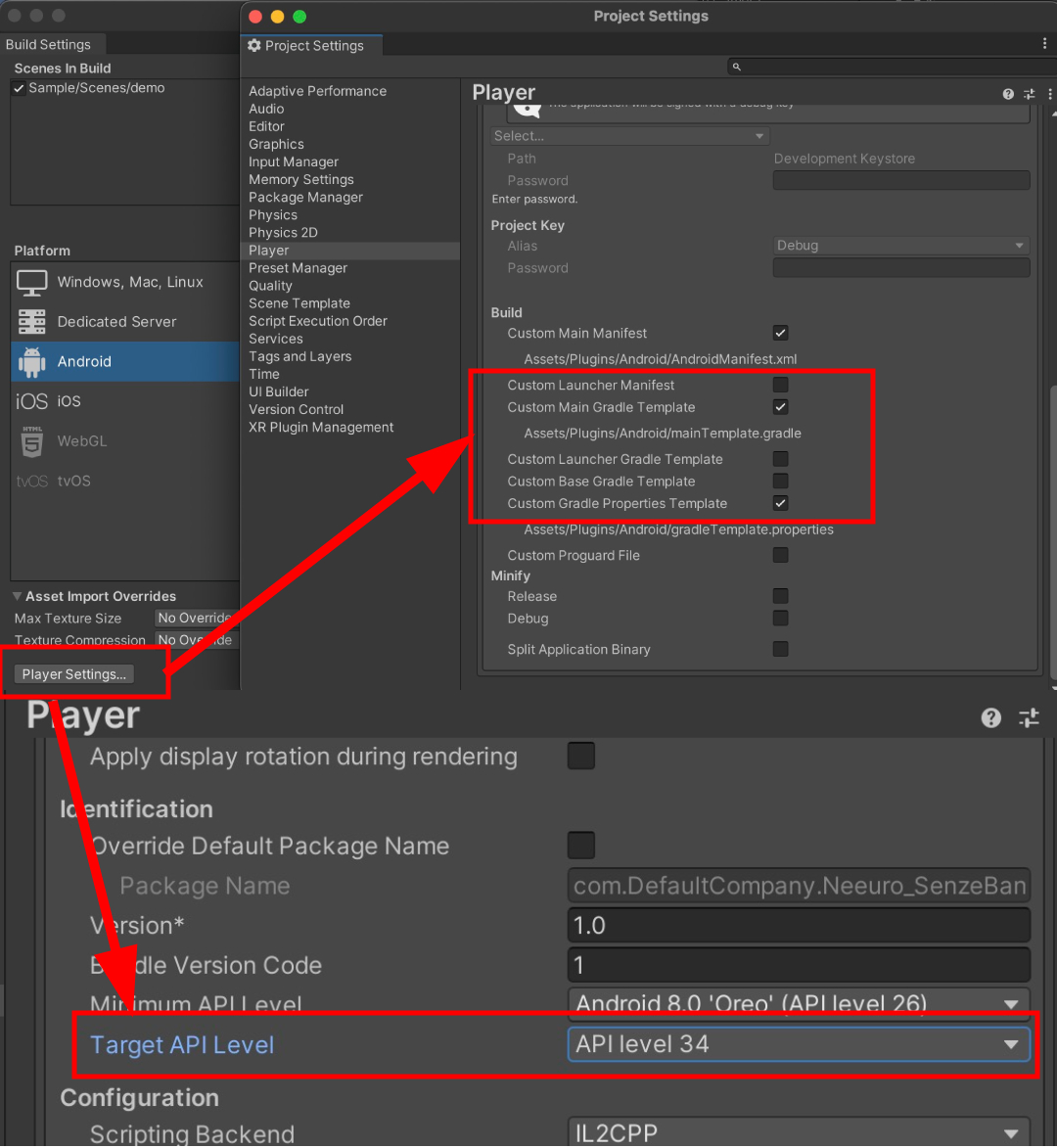 Image of editing Android gradle
