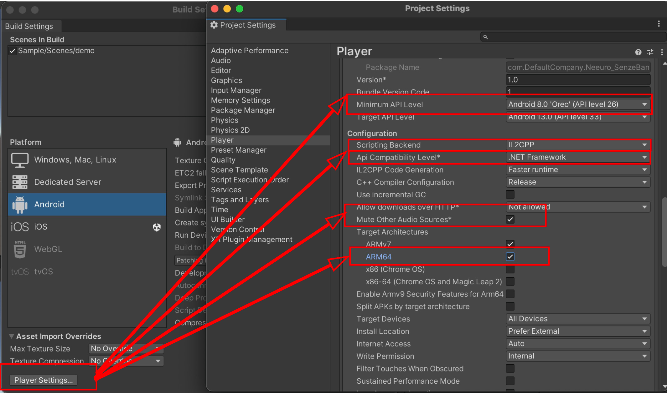 Image of editing player settings