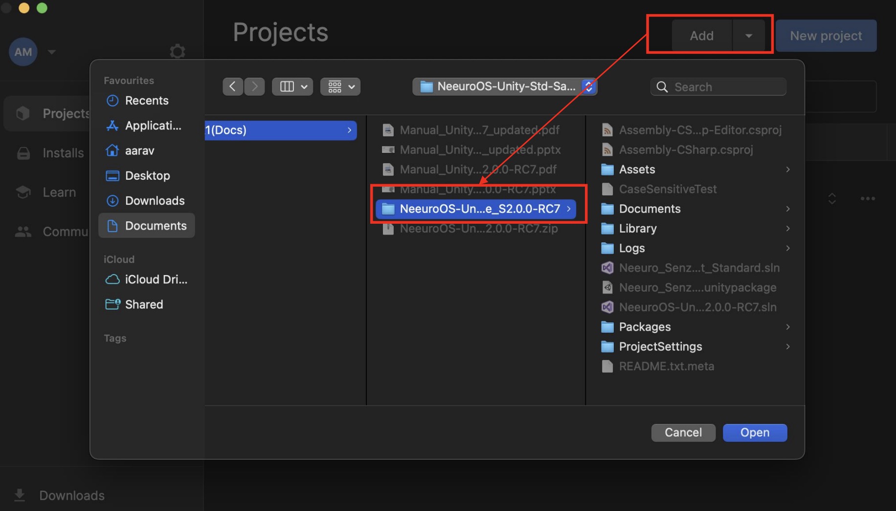 Image of importing asset package into scene