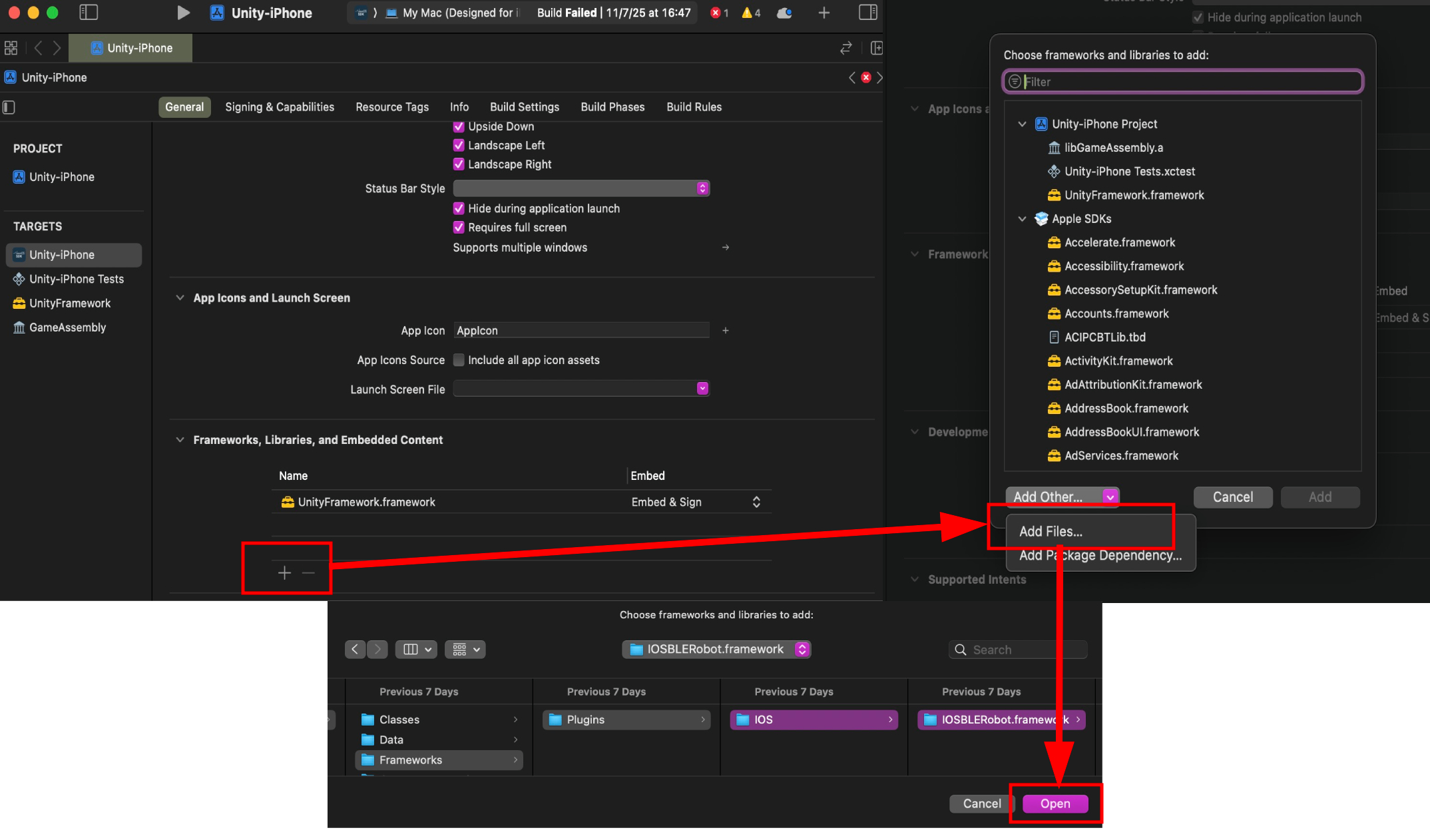 Image of how to add IOSBLERobot framework