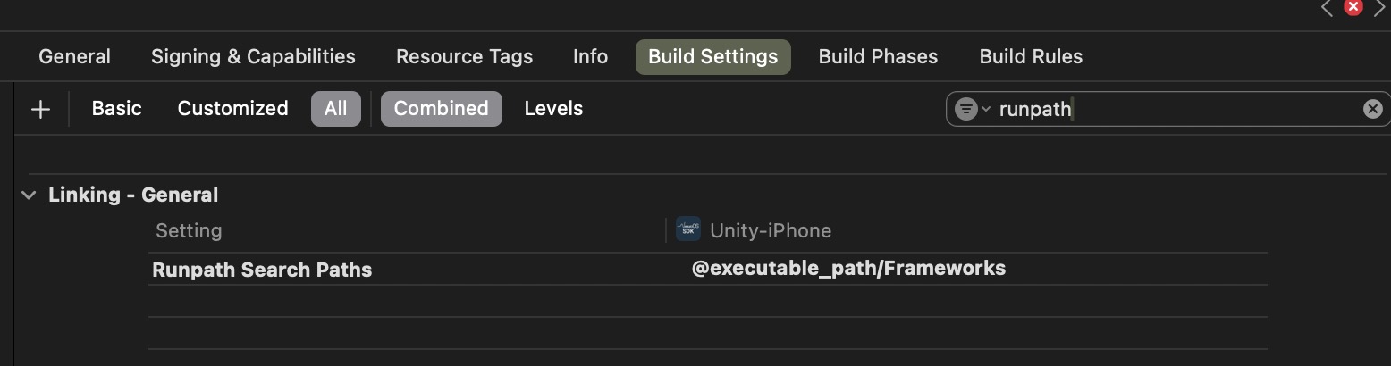 Image of how to set Runpath Search Paths