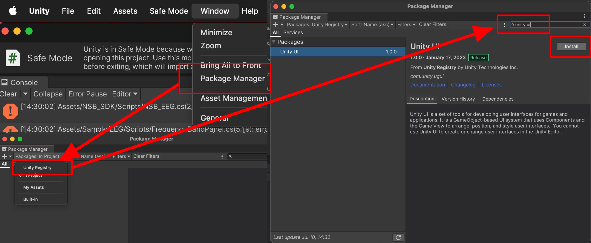 Image of adding UI package