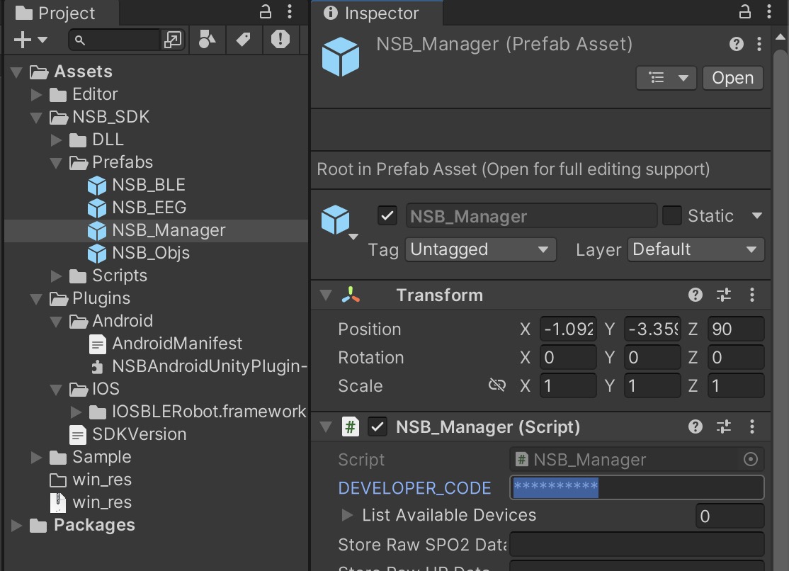 Image showing how to set the Developer Code